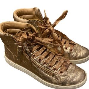 Uggs Leather Rose Gold Boots - size 6